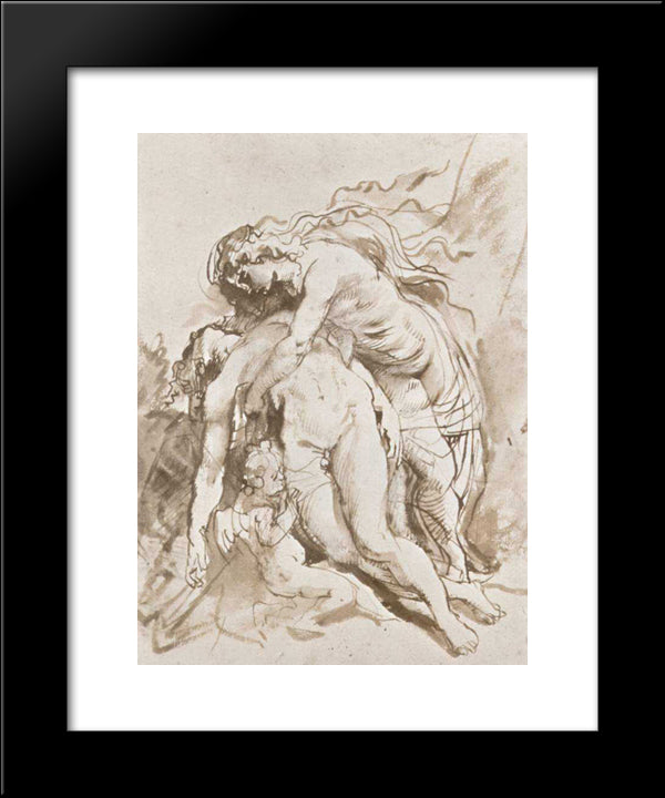 Death Of Adonis 20x24 Black Modern Wood Framed Art Print Poster by Rubens, Peter Paul