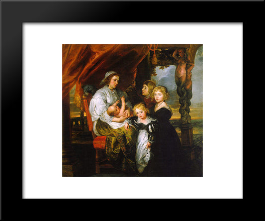 Deborah Kip, Wife Of Sir Balthasar Gerbier, And Her Children 20x24 Black Modern Wood Framed Art Print Poster by Rubens, Peter Paul