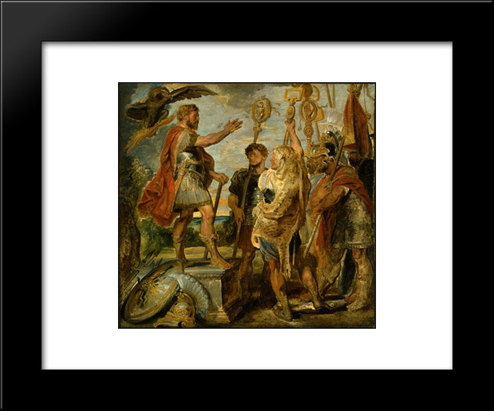 Decius Mus Addressing The Legions 20x24 Black Modern Wood Framed Art Print Poster by Rubens, Peter Paul