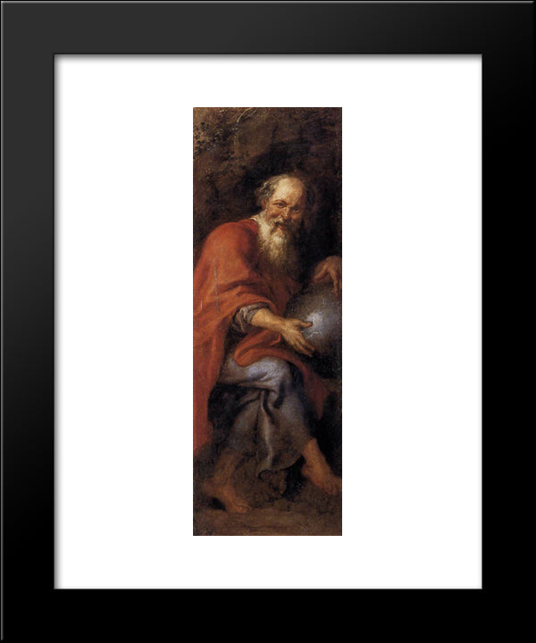 Democritus 20x24 Black Modern Wood Framed Art Print Poster by Rubens, Peter Paul