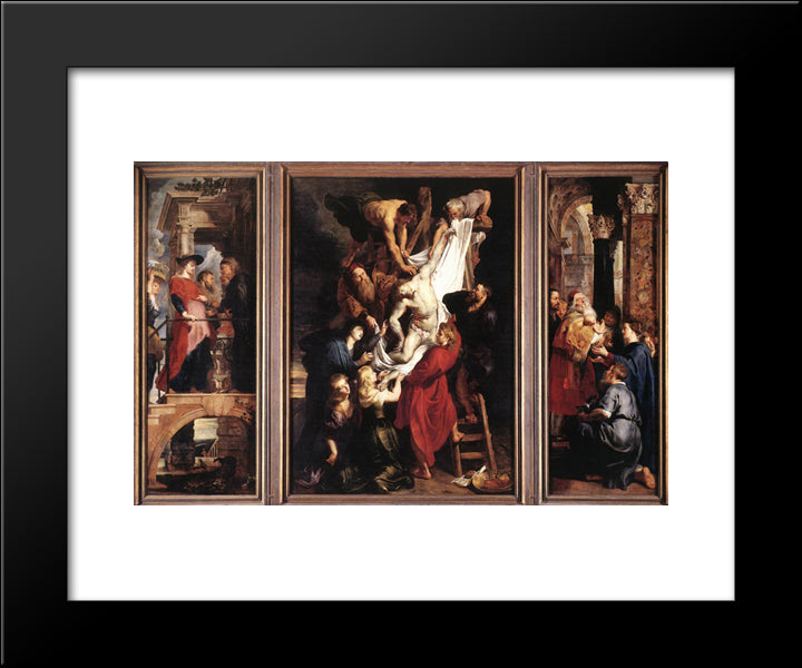 Descent From The Cross 20x24 Black Modern Wood Framed Art Print Poster by Rubens, Peter Paul