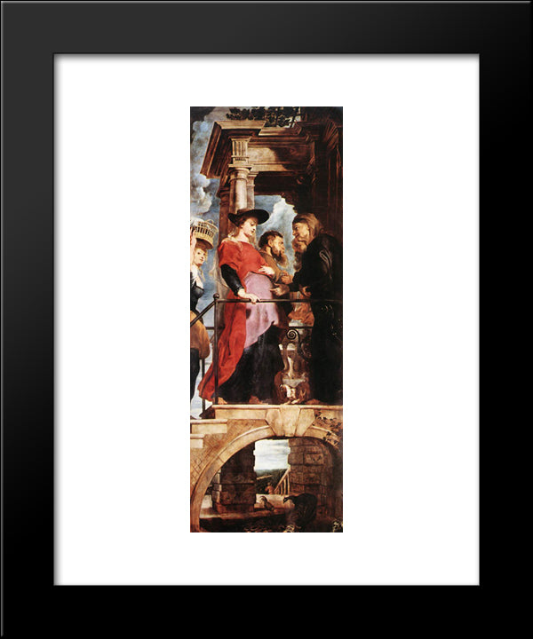 Descent From The Cross (Left Wing) 20x24 Black Modern Wood Framed Art Print Poster by Rubens, Peter Paul