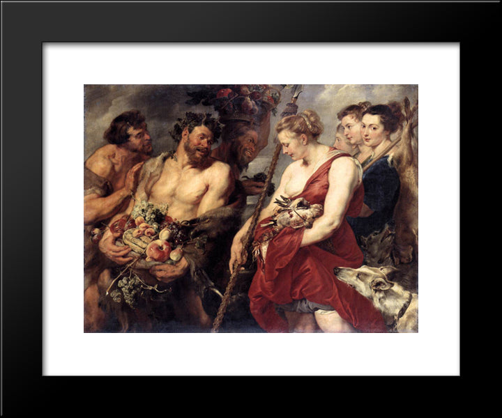 Diana Returning From Hunt 20x24 Black Modern Wood Framed Art Print Poster by Rubens, Peter Paul