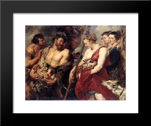 Diana Returning From Hunt 20x24 Black Modern Wood Framed Art Print Poster by Rubens, Peter Paul