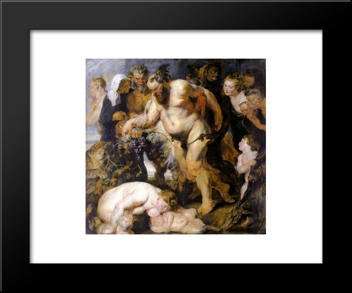 Drunken Silenus 20x24 Black Modern Wood Framed Art Print Poster by Rubens, Peter Paul