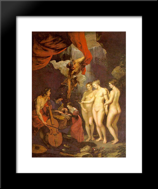 Education Of Marie De Medici 20x24 Black Modern Wood Framed Art Print Poster by Rubens, Peter Paul