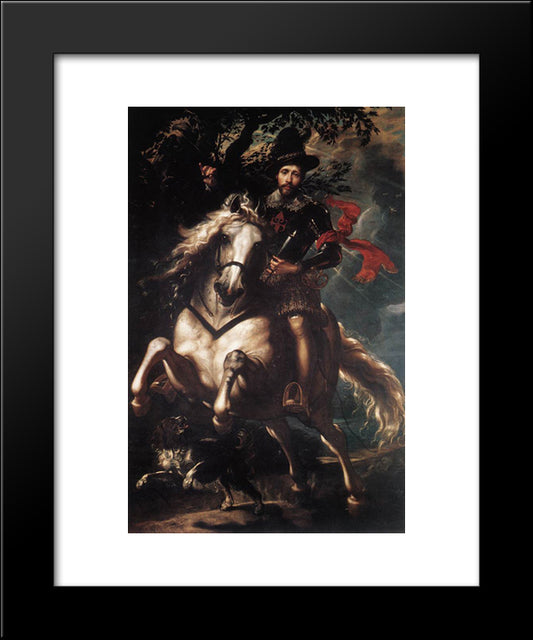 Equestrian Portrait Of Giancarlo Doria 20x24 Black Modern Wood Framed Art Print Poster by Rubens, Peter Paul