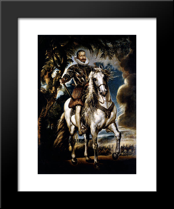 Equestrian Portrait Of The Duke Of Lerma 20x24 Black Modern Wood Framed Art Print Poster by Rubens, Peter Paul