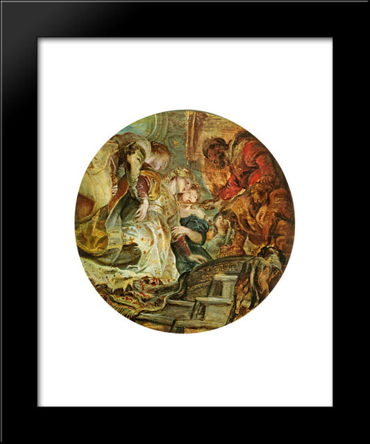 Esther And Ahasverus 20x24 Black Modern Wood Framed Art Print Poster by Rubens, Peter Paul