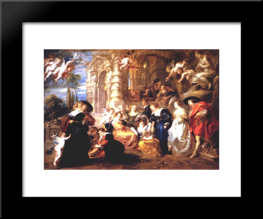 Garden Of Love 20x24 Black Modern Wood Framed Art Print Poster by Rubens, Peter Paul