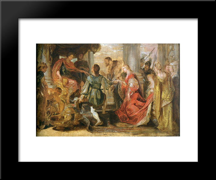 Generosity Of Scipio 20x24 Black Modern Wood Framed Art Print Poster by Rubens, Peter Paul