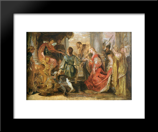 Generosity Of Scipio 20x24 Black Modern Wood Framed Art Print Poster by Rubens, Peter Paul