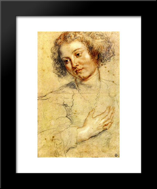 Head And Right Hand Of A Woman 20x24 Black Modern Wood Framed Art Print Poster by Rubens, Peter Paul