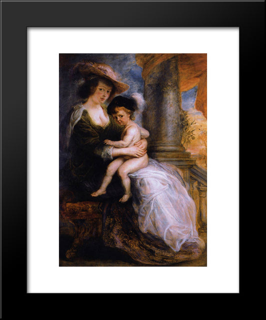 Helena Fourment With Her Son Francis 20x24 Black Modern Wood Framed Art Print Poster by Rubens, Peter Paul