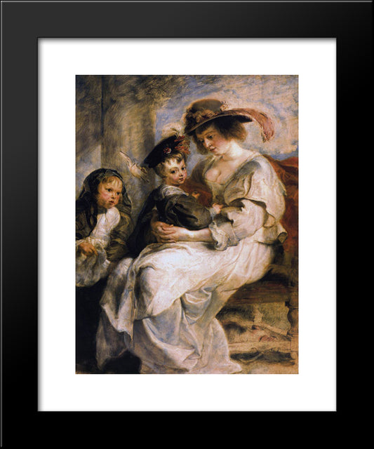 Helene Fourment With Her Children 20x24 Black Modern Wood Framed Art Print Poster by Rubens, Peter Paul