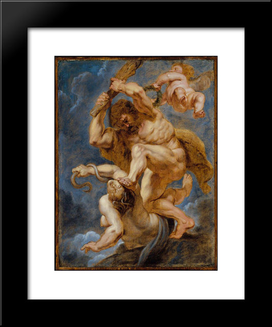 Hercules As Heroic Virtue Overcoming Discord 20x24 Black Modern Wood Framed Art Print Poster by Rubens, Peter Paul