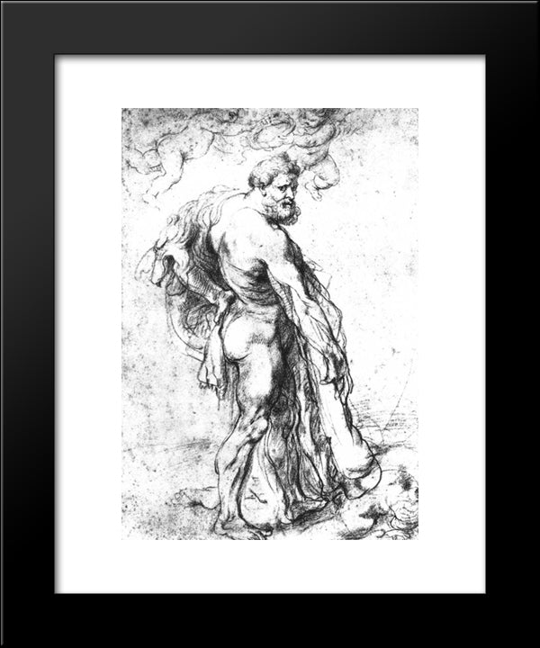 Hercules Crowned By Genii 20x24 Black Modern Wood Framed Art Print Poster by Rubens, Peter Paul