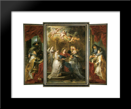 Ildefonso Altar 20x24 Black Modern Wood Framed Art Print Poster by Rubens, Peter Paul