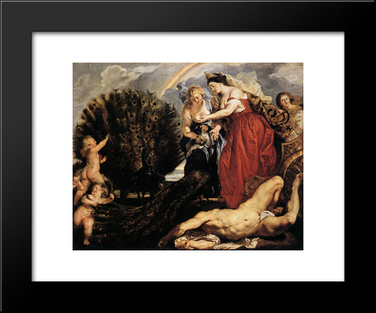 Juno And Argus 20x24 Black Modern Wood Framed Art Print Poster by Rubens, Peter Paul