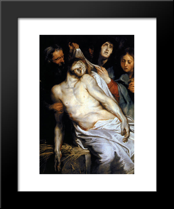 Lamentation (Christ On The Straw) 20x24 Black Modern Wood Framed Art Print Poster by Rubens, Peter Paul