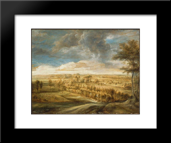 Landscape With An Avenue Of Trees 20x24 Black Modern Wood Framed Art Print Poster by Rubens, Peter Paul