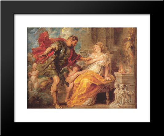 Mars And Rhea Silvia 20x24 Black Modern Wood Framed Art Print Poster by Rubens, Peter Paul