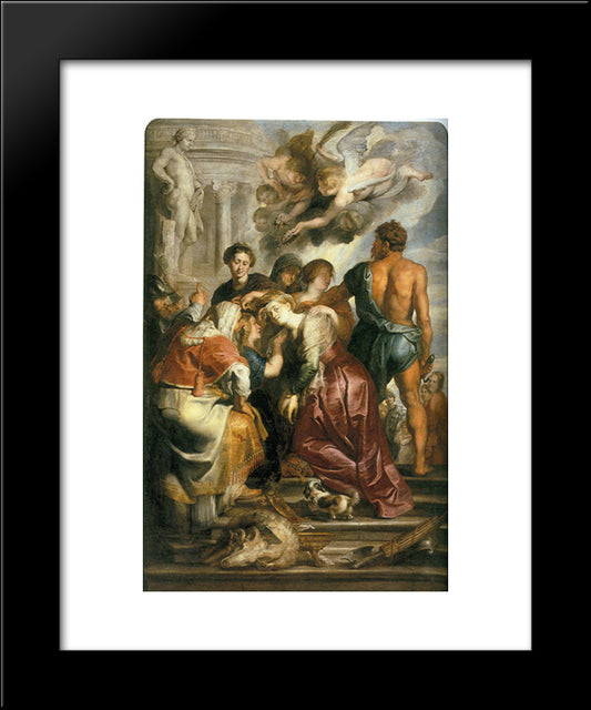 Martyrdom Of St. Catherine 20x24 Black Modern Wood Framed Art Print Poster by Rubens, Peter Paul