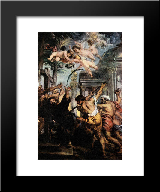 Martyrdom Of St. Thomas 20x24 Black Modern Wood Framed Art Print Poster by Rubens, Peter Paul