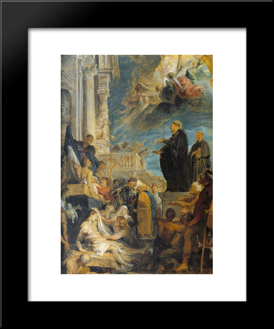 Miracle Of St. Francis 20x24 Black Modern Wood Framed Art Print Poster by Rubens, Peter Paul