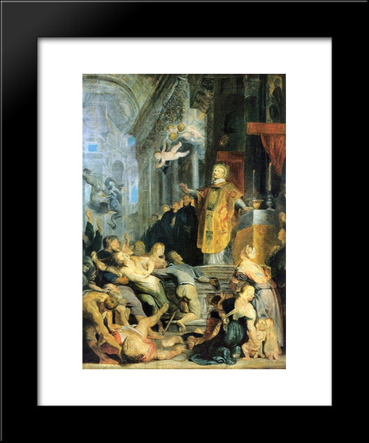 Miracle Of St. Ignatius Of Loyola 20x24 Black Modern Wood Framed Art Print Poster by Rubens, Peter Paul