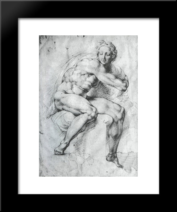 Naked Young Man 20x24 Black Modern Wood Framed Art Print Poster by Rubens, Peter Paul