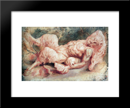 Pan Reclining 20x24 Black Modern Wood Framed Art Print Poster by Rubens, Peter Paul