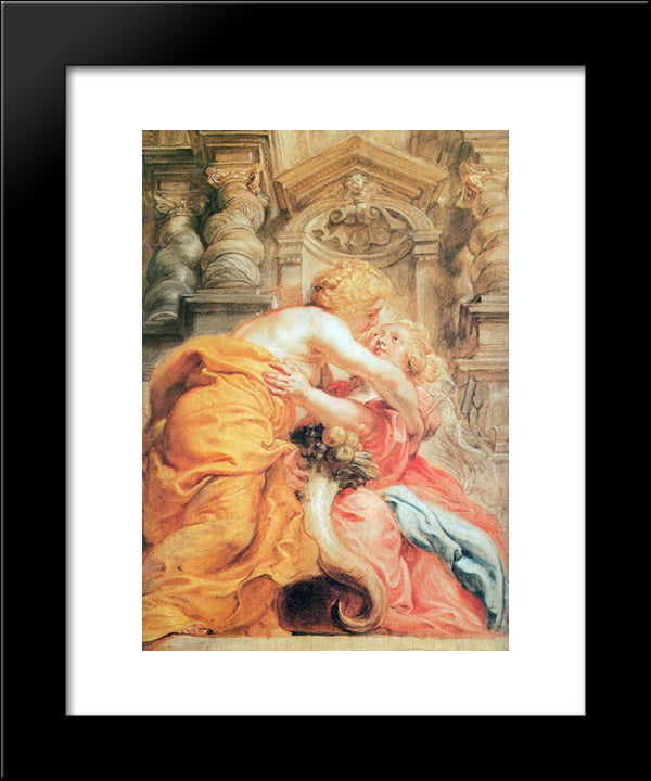 Peace And Abundance 20x24 Black Modern Wood Framed Art Print Poster by Rubens, Peter Paul