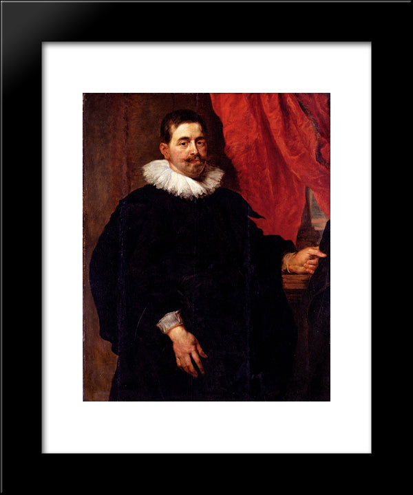 Portrait Of A Man, Probably Peter Van Hecke 20x24 Black Modern Wood Framed Art Print Poster by Rubens, Peter Paul