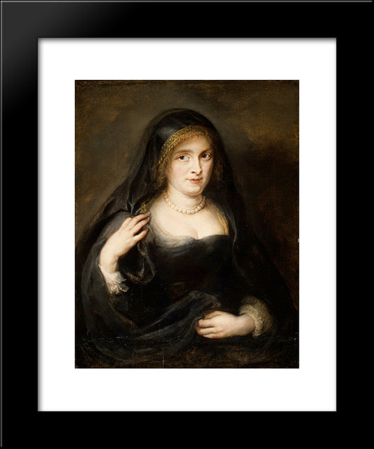 Portrait Of A Woman, Probably Susanna Lunden 20x24 Black Modern Wood Framed Art Print Poster by Rubens, Peter Paul