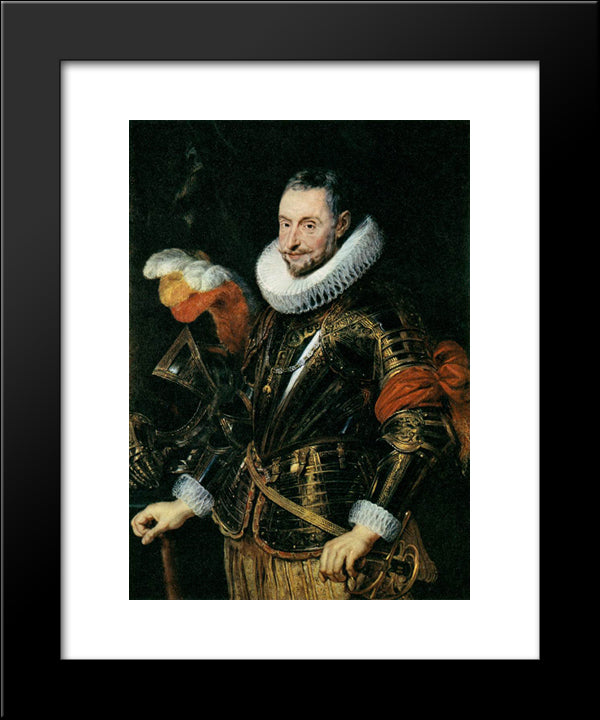 Portrait Of Ambrogio Spinola 20x24 Black Modern Wood Framed Art Print Poster by Rubens, Peter Paul