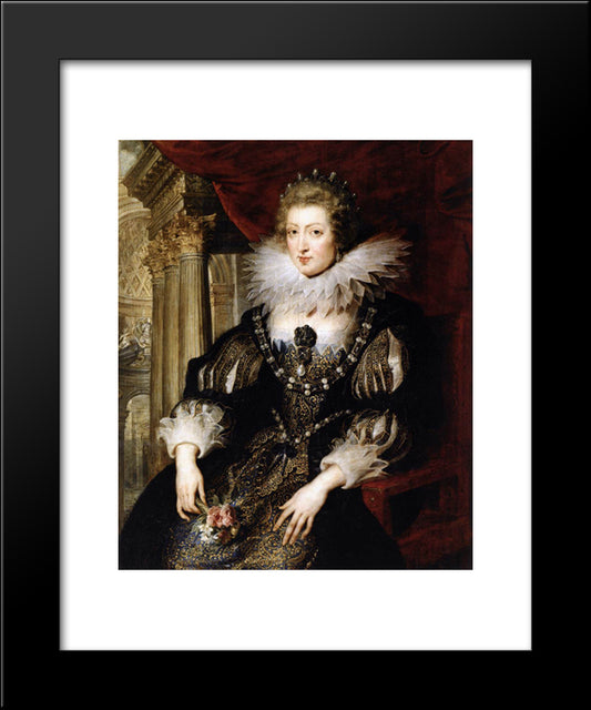 Portrait Of Anne Of Austria 20x24 Black Modern Wood Framed Art Print Poster by Rubens, Peter Paul