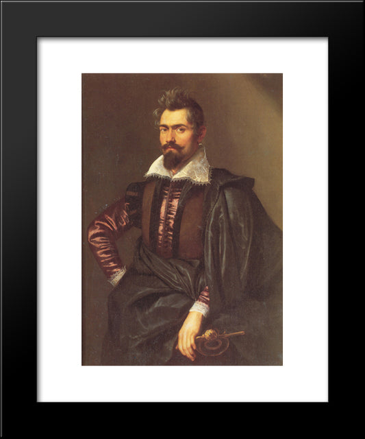 Portrait Of Gaspard Schoppins 20x24 Black Modern Wood Framed Art Print Poster by Rubens, Peter Paul