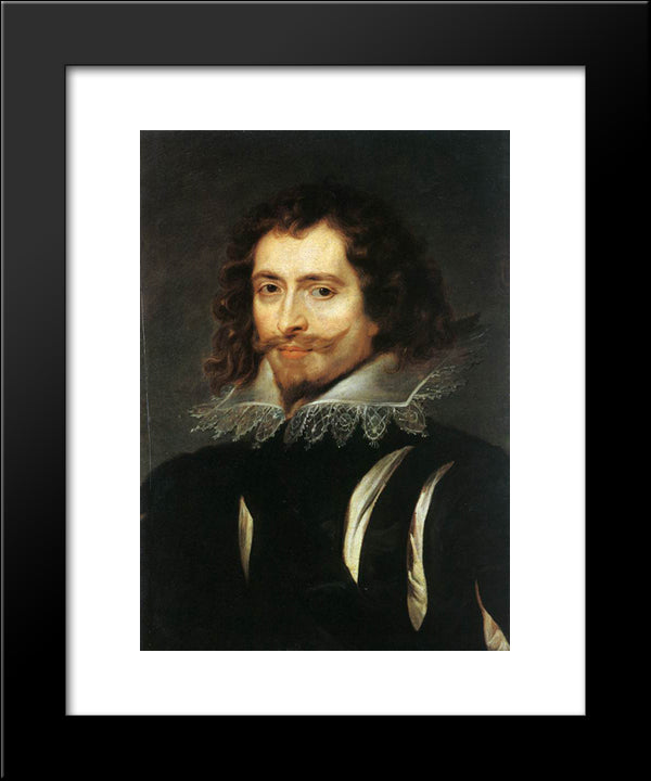 Portrait Of George Villiers, 1St Duke Of Buckingham 20x24 Black Modern Wood Framed Art Print Poster by Rubens, Peter Paul