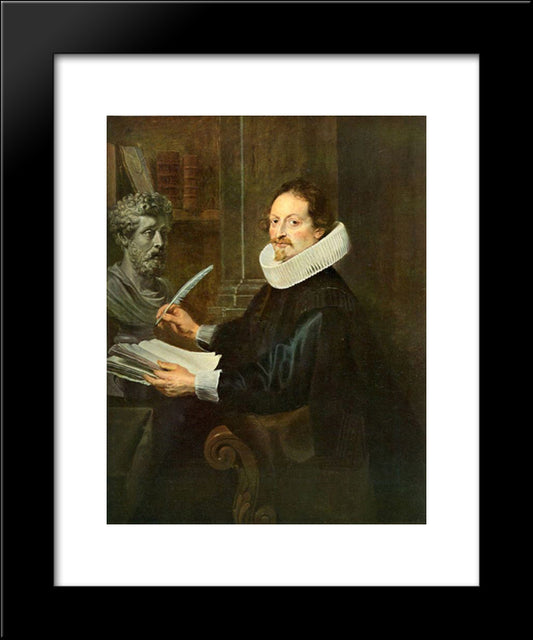 Portrait Of Haspar Hevarts 20x24 Black Modern Wood Framed Art Print Poster by Rubens, Peter Paul