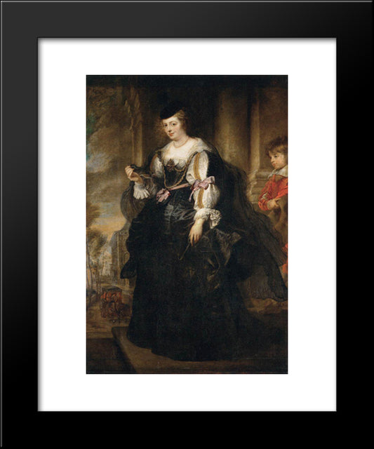 Portrait Of Helene Fourment With A Coach 20x24 Black Modern Wood Framed Art Print Poster by Rubens, Peter Paul