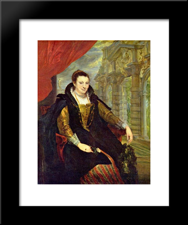 Portrait Of Isabella Brandt 20x24 Black Modern Wood Framed Art Print Poster by Rubens, Peter Paul