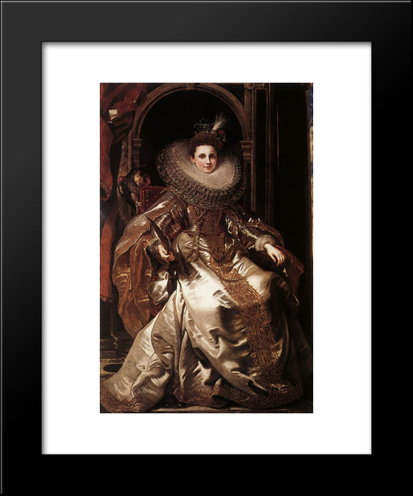 Portrait Of Maria Serra Pallavicino 20x24 Black Modern Wood Framed Art Print Poster by Rubens, Peter Paul