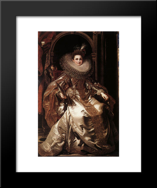 Portrait Of Maria Serra Pallavicino 20x24 Black Modern Wood Framed Art Print Poster by Rubens, Peter Paul