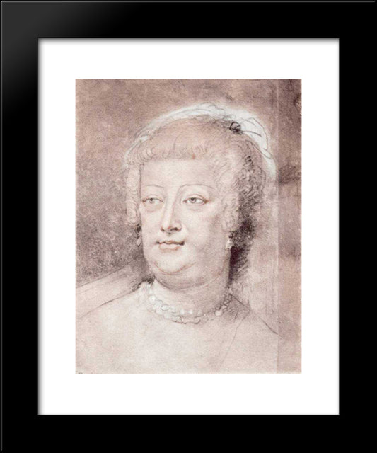 Portrait Of Marie De Medici 20x24 Black Modern Wood Framed Art Print Poster by Rubens, Peter Paul