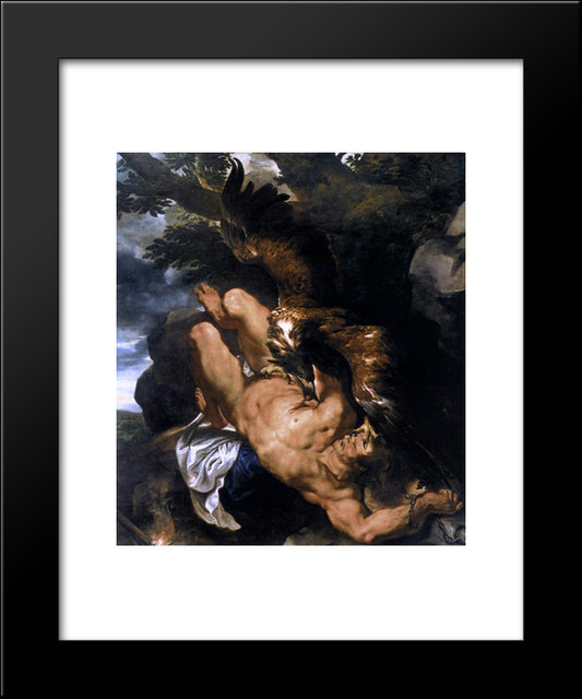 Prometheus Bound 20x24 Black Modern Wood Framed Art Print Poster by Rubens, Peter Paul