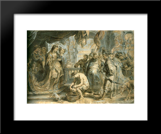 Queen Tomyris With The Head Of Cyrus 20x24 Black Modern Wood Framed Art Print Poster by Rubens, Peter Paul