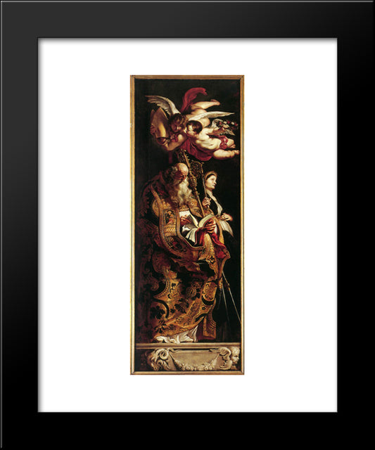 Raising Of The Cross - Sts Amand And Walpurgis 20x24 Black Modern Wood Framed Art Print Poster by Rubens, Peter Paul