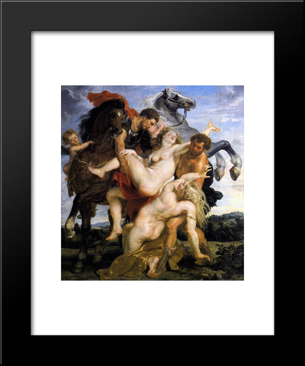 Rape Of The Daughters Of Leucippus 20x24 Black Modern Wood Framed Art Print Poster by Rubens, Peter Paul