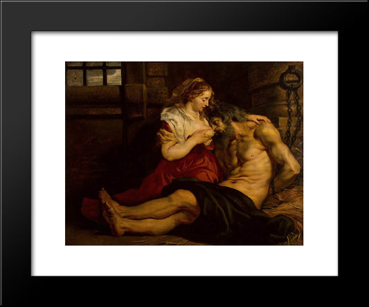 Roman Charity 20x24 Black Modern Wood Framed Art Print Poster by Rubens, Peter Paul